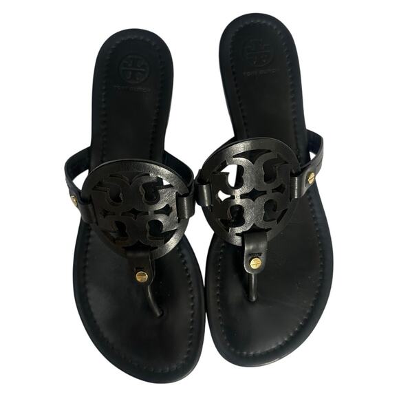 Tory Burch Shoes - Tory Burch size 9 Miller Thong Sandal Black Leather